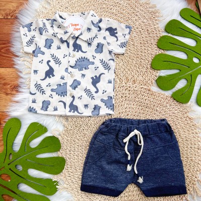 Conj. Camisa Dinosaurs e Bermuda - Marinho